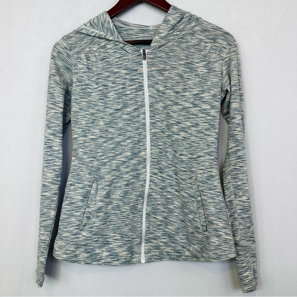 Columbia Long Sleeve Hoodie Full Zip Burnout Athletic Stretch Pocket Small